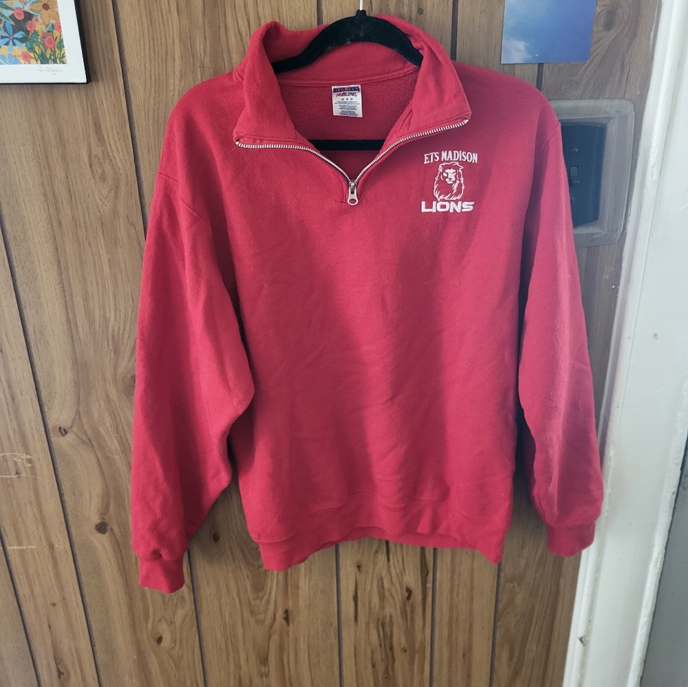 Vintage School Spirit Red Quarter Zip